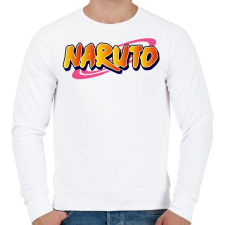 PRINTFASHION Naruto logo - Férfi pulóver - Fehér férfi pulóver, kardigán