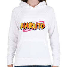 PRINTFASHION Naruto logo - Női kapucnis pulóver - Fehér női pulóver, kardigán
