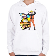 PRINTFASHION Naruto - montázs - Gyerek kapucnis pulóver - Fehér gyerek pulóver, kardigán