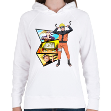 PRINTFASHION Naruto - montázs - Női kapucnis pulóver - Fehér női pulóver, kardigán