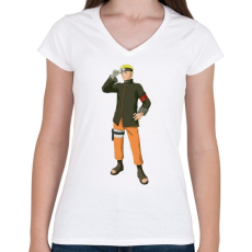PRINTFASHION Naruto - Női V-nyakú póló - Fehér