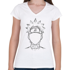 PRINTFASHION Naruto - Női V-nyakú póló - Fehér női póló