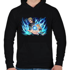 PRINTFASHION Naruto Rasengan - Férfi kapucnis pulóver - Fekete