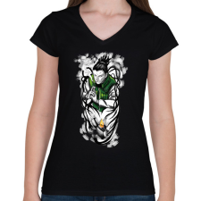 PRINTFASHION Naruto Shikamaru - Női V-nyakú póló - Fekete női póló