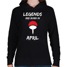 PRINTFASHION Naruto szülinap - Április - Női kapucnis pulóver - Fekete