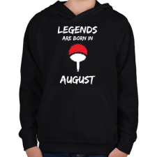 PRINTFASHION Naruto szülinap - Augusztus - Gyerek kapucnis pulóver - Fekete gyerek pulóver, kardigán