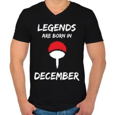 PRINTFASHION Naruto szülinap - December - Férfi V-nyakú póló - Fekete férfi póló