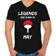 PRINTFASHION Naruto szülinap - Május - Férfi V-nyakú póló - Fekete férfi póló