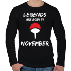 PRINTFASHION Naruto szülinap - November - Férfi hosszú ujjú póló - Fekete