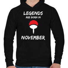 PRINTFASHION Naruto szülinap - November - Férfi kapucnis pulóver - Fekete