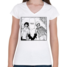 PRINTFASHION Naruto vs Sasuke - Női V-nyakú póló - Fehér női póló