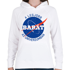 PRINTFASHION Nasa barát - Női kapucnis pulóver - Fehér női pulóver, kardigán