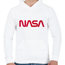 PRINTFASHION Nasa logó - Férfi kapucnis pulóver - Fehér férfi pulóver, kardigán