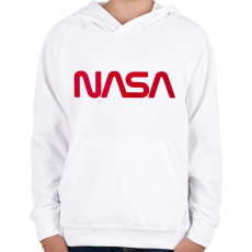 PRINTFASHION Nasa logó - Gyerek kapucnis pulóver - Fehér