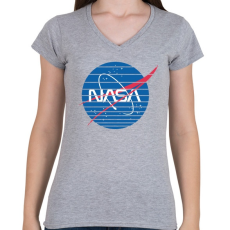 PRINTFASHION Nasa logo - Női V-nyakú póló - Sport szürke
