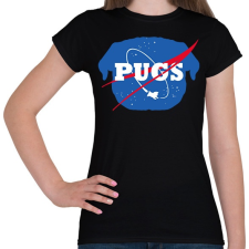 PRINTFASHION Nasa mopsz - Női póló - Fekete női póló