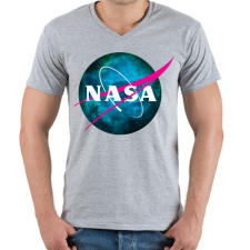 PRINTFASHION NASA NEBULA - Férfi V-nyakú póló - Sport szürke férfi póló