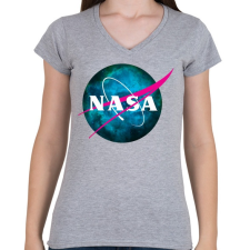 PRINTFASHION NASA NEBULA - Női V-nyakú póló - Sport szürke női póló