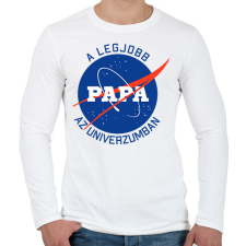 PRINTFASHION Nasa Papa - Férfi hosszú ujjú póló - Fehér férfi póló