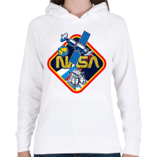 PRINTFASHION NASA space - Női kapucnis pulóver - Fehér női pulóver, kardigán