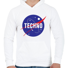 PRINTFASHION Nasa Techno - Férfi kapucnis pulóver - Fehér férfi pulóver, kardigán