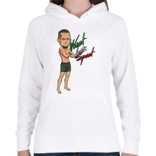 PRINTFASHION Nate Diaz - Női kapucnis pulóver - Fehér női pulóver, kardigán