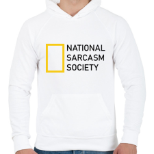 PRINTFASHION National Sarcasm Society - Black - Férfi kapucnis pulóver - Fehér férfi pulóver, kardigán