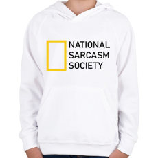 PRINTFASHION National Sarcasm Society - Black - Gyerek kapucnis pulóver - Fehér
