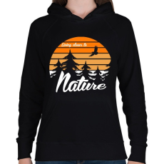 PRINTFASHION Nature  - Női kapucnis pulóver - Fekete