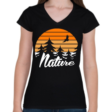 PRINTFASHION Nature  - Női V-nyakú póló - Fekete női póló