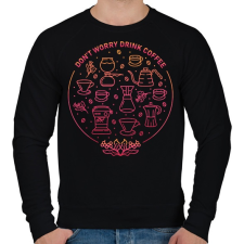 PRINTFASHION Ne aggódj, igyál kávét! - Férfi pulóver - Fekete férfi pulóver, kardigán
