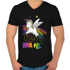 PRINTFASHION Ne basszál már fel! - Férfi V-nyakú póló - Fekete férfi póló