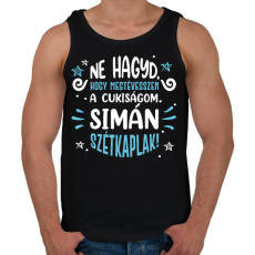 PRINTFASHION Ne hagyd, hogy megtévesszen a cukiságom - Kék - Férfi atléta - Fekete