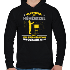 PRINTFASHION Ne kötekedj egy méhésszel - Férfi kapucnis pulóver - Fekete férfi pulóver, kardigán