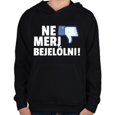 PRINTFASHION NE MERJ BEJELÖLNI - Gyerek kapucnis pulóver - Fekete gyerek pulóver, kardigán