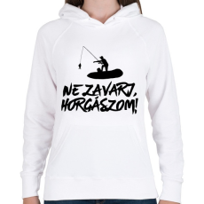 PRINTFASHION Ne zavarj horgászom  - Női kapucnis pulóver - Fehér