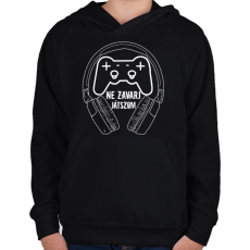 PRINTFASHION ne zavarj játszom - Gyerek kapucnis pulóver - Fekete