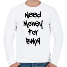 PRINTFASHION Need money for BMW - Férfi pulóver - Fehér férfi pulóver, kardigán