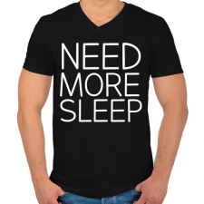 PRINTFASHION Need More Sleep - Férfi V-nyakú póló - Fekete férfi póló