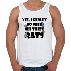PRINTFASHION Need rats - Férfi atléta - Fehér