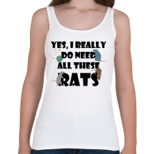 PRINTFASHION Need rats - Női atléta - Fehér női trikó