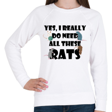 PRINTFASHION Need rats - Női pulóver - Fehér