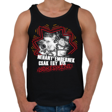 PRINTFASHION Néhány embernek csak egy kis lökés kéne - Férfi atléta - Fekete