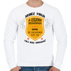 PRINTFASHION Nehéz meló a legjobb rendőrnek lenni - Férfi pulóver - Fehér