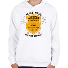 PRINTFASHION Nehéz meló a legjobb rendőrnek lenni - Gyerek kapucnis pulóver - Fehér gyerek pulóver, kardigán