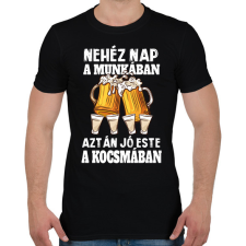 PRINTFASHION Nehéz nap, jó este - Férfi póló - Fekete férfi póló