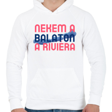 PRINTFASHION NEKEM A BALATON A RIVIÉRA 2 - Férfi kapucnis pulóver - Fehér férfi pulóver, kardigán