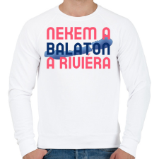 PRINTFASHION NEKEM A BALATON A RIVIÉRA 2 - Férfi pulóver - Fehér férfi pulóver, kardigán