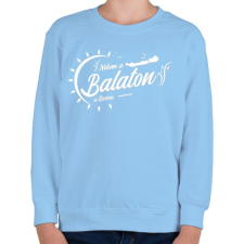 PRINTFASHION Nekem a Balaton a Riviera - Gyerek pulóver - Világoskék gyerek pulóver, kardigán