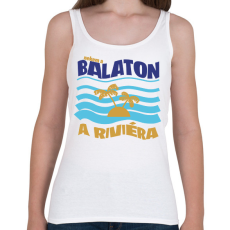 PRINTFASHION Nekem a Balaton a Riviéra - Női atléta - Fehér